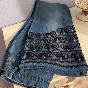 Vintage Glass Beaded Jeans
